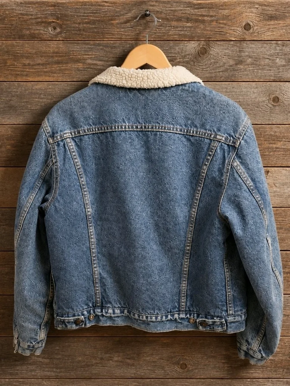 Levi's Blue Denim Sherpa Jacket with Cream Lining - Picture 2 of 2